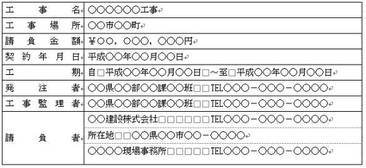 施工計画書の作成例 工事概要